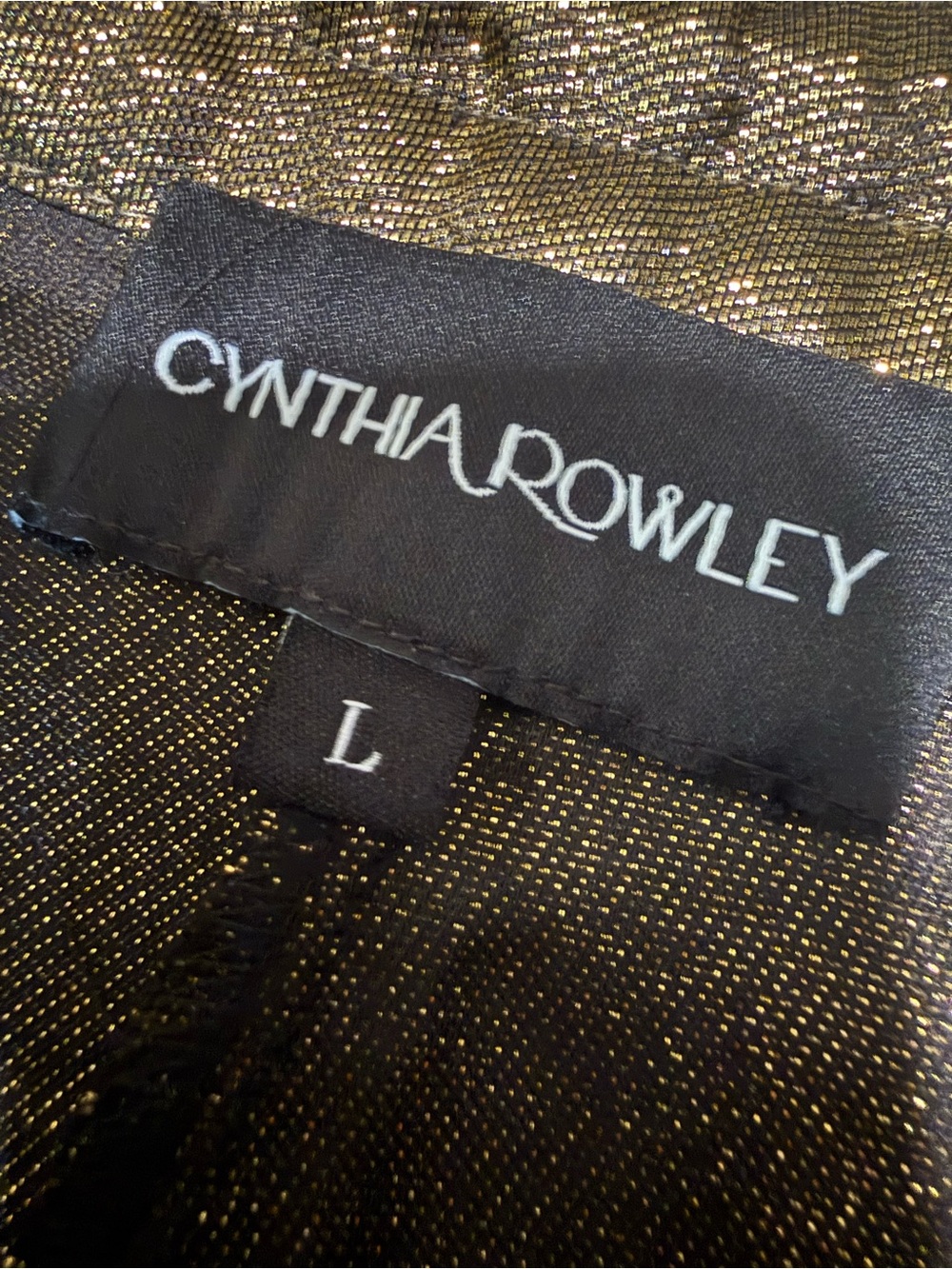 Cynthia Rowley Metallic Cargo Pants in a Black and Gold Size Large - Picture 9 of 10